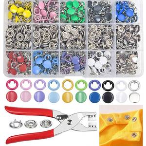 lot 88131 image: GTAAOY 800PCS Metal Snaps Buttons with Fastener Pliers Press Tool Kit Perfect for DIY Crafts Clothes Hats and Sewing, Snap Button Fasteners Kit for Clothing Sewing(200 Sets,10 Colors,9.5mm)