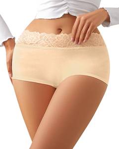 lot 88136 image: Hibluco Women Underwear Boyshorts Panties Invisible Hipster Seamless Boxer Briefs Nude M