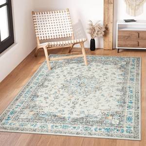 lot 88140 image: Valenrug Washable Rugs 5x7, Area Rugs for Living Room, Stain Resistant Floor Carpet, Vintage Non-Slip 5x7 Rugs for Bedroom, Kitchen, Dining Room, Grey - Retail $84.24