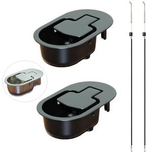 lot 88142 image: 2 Pack - Metal Recliner Handle Replacement Part with Pull Cable Compatible with Ashley Lazy Boy and Most Recliner Sofa Brands, Made of Aluminium Alloy, Size 4.3 x 2.6, Cable Length 36.8