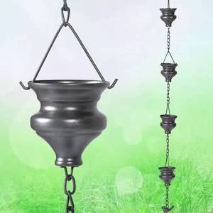 lot 88153 image: SMQLJXC 8.5FT Rain Chain for Gutters,Rain Catchers Chain, Replacement Downspout for Gutters(Dark Grey)