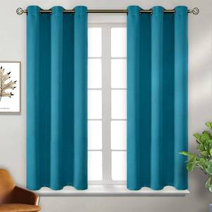 lot 88171 image: BGment Blackout Curtains - Grommet Thermal Insulated Room Darkening Bedroom and Living Room Curtains, Set of 2 Panels (38 x 45 Inch, Peacock Blue)