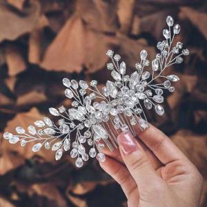 lot 88174 image: Unicra Silver Bride Wedding Hair Comb Rhinestone Bridal Headpiece Crystal Hair Accessories Hair Piece Jewelry for Women and Girls (A-Silver)