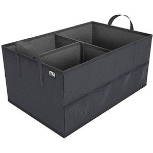lot 90833 image: MIU COLOR Car Trunk Organizer with 8 Mesh Pockets, 52L Collapsible Cargo Storage Organizer with Strap Handle, Sturdy Trunk Containers Box for Car, SUV, Sedan,Van, Car Organization for WomenMen, Black