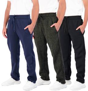 lot 90848 image: 3 Pack Boys Girls Athletic Pants Sweatpants Active Kids Teen Open Bottom Fleece Youth Training Pajama Warm Performance Workout Activewear Winter Warm Sports Running Quick Dry Dri Fit- Set 7,XL(16-18)