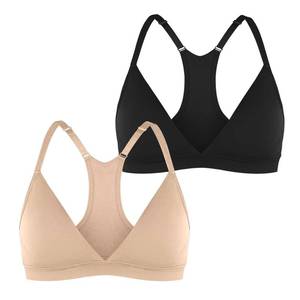 lot 90849 image: INIBUD Sports Bras for Women Racerback Seamless Bra Top Padded Wireless Triangle V Neck Adjustable Removable Bralette B&B L