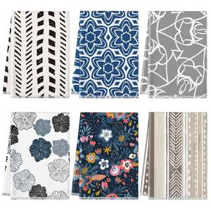 lot 90852 image: 6 Pcs Flower Kitchen Tea Towels Lines Dish Towels Wildflower Party Kitchen Towels Mothers Day Employee Appreciation Gifts Graduation Friendship Gifts Bulk