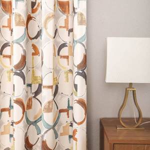 lot 90876 image: VOGOL Blackout Curtains for Bedroom, Brown Geometric Circles Print Curtains 84 inch Length Thermal Insulated Room Darkening Grommet Drapes for Living Room Home Theatre, 52 x 84 Inches, 2 Panels