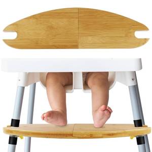 lot 90886 image: ECOGREDA Baby Bamboo High Chair Accessories Compatible with Antilop IKEA High Chair Footrest, Adjustable High Chair Foot Rest