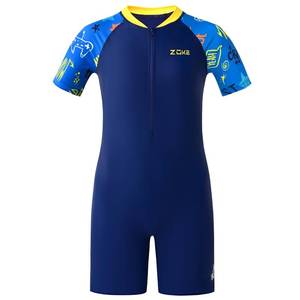lot 90889 image: karrack Girls and Boys One Piece Rash Guard Swimsuit Kid Water Sport Short Swimsuit UPF 50 Sun Protection Bathing Suits (Size 3-5Years) - Retail $186.84