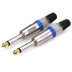lot 90892 image: NANYI 14 Plugs for Speaker Cables, Patch Cables, Snakes - TS Male Mono 14 Inch Phono 6.3mm Phone Plug Bulk - 4 Pack (4PCS-Green Welding Free)
