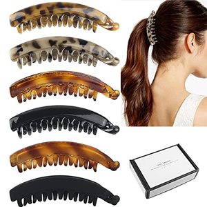 lot 90897 image: Mevnccola Banana Hair Clip, 6 PCS Large, 5.3 Nonslip Clincher Combs for Thin to Medium-Thick Hair, Strong Hold Ponytail Holder Clip for Women and Girls