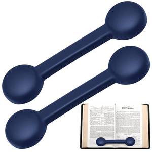 lot 90915 image: 2 Pieces Weighted Bookmarks Book Weight Page Holder Rubber Book Weight Bookmark Portable Weighted Rubber Page Holder for Adults Reading(Dark Blue)