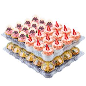 lot 90927 image: 3unshine 24 Count Cupcake Containers, Set of 12 Plastic Cupcake Boxes Bulk, 24 Compartment Cupcake Holder with Detachable Lid,Disposable Muffin Carrier