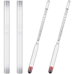 lot 90933 image: 2 Pcs Glass Hydrometer, Alcoholmeter 0-200 Proof and 0-100 Tralle, Alcohol Tester, Hydrometer Glass Alcohol Measuring Device for Distilling Moonshine Brewing Wine Measure Alcohol Content
