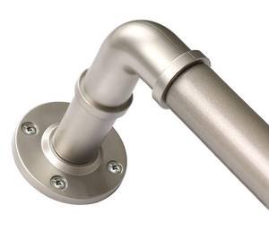 lot 90936 image: Curtain Rods for Windows 48 to 84 Inch, HOTOZON 1 Inch Heavy Duty Industrial Curtain Rod, Blackout Wrap Around Splicing Drapery Rod for Windows, Antique Silver