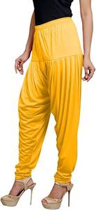 lot 90951 image: Kolakeer� Womens Solid Lycra Cotton Patiala Harem Salwar Yoga Dhoti Pants (Orange, XXL)