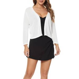 lot 90964 image: Satuun Womens 34 Sleeve Shrugs Lightweight Open Front Cropped Cardigan for Women XL