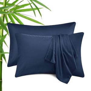 lot 91009 image: CozyLux Navy Pillow Cases Standard Size Set of 2, Rayon Derived from Bamboo Cooling Pillowcase with Envelope Closure, Soft Silky Breathable Pillow Covers for Hot Sleepers & Night Sweat, 20x26 inches