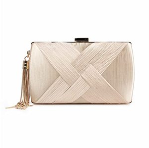 lot 91034 image: Lanpet Womens Evening Clutch Bags Silk Satin Party Handbags Bridal Wedding Purses with Tassel Pendant