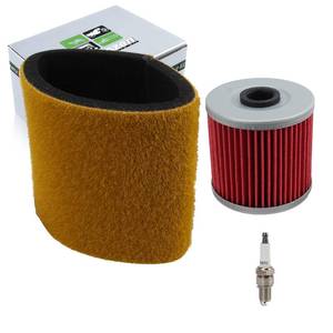 lot 91037 image: partszen Air Filter Oil Filter Spark Plug for Kawasaki Prairie 300 400 Bayou 220 300 1988-2002
