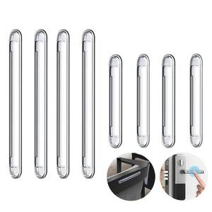 lot 91055 image: 8 PCS Clear Furniture Bumpers, BetterJonny Silicone Cabinet Bumpers Clear Wall Protector Adhesive Door Knob Wall Protector for Door Handle, Refrigerator Door, Chair (4 Long, 4 Short)