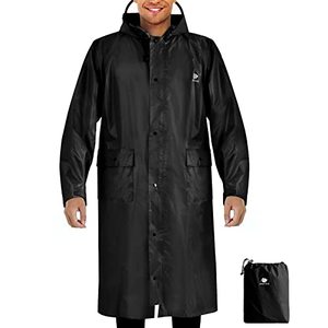 lot 91065 image: Anyoo Hood Rain Poncho Waterproof Lightweight Raincoat for Men Women Adult with Pocket for Hiking Camping Outdoor Activities