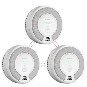 lot 1639 image: X-Sense Wireless Interconnected Combination Smoke and Carbon Monoxide Detector, 10-Year Battery Powered Fire and CO Alarm, SC06-W, 3-Pack - Retail $117.07