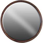Urban Trends 39412 Wood Round Wall Mirror Natural Brown Finish