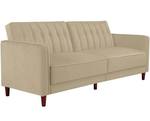 Dhp Pin Velvet Convertible Sleeper Sofa In Tan