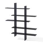 Danya B Five Level Black Asymetric Wall Shelf