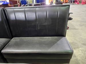 lot 45554 image: Black Double Sided Restaurant Style Booth