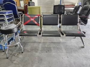 lot 45562 image: Waiting Room Bench And Metal Stool