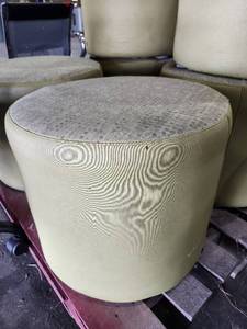 lot 45569 image: (2) Light Green Ottomans