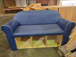 lot 34142 image: Lakeshore Blue Childrens Cubby Couch
