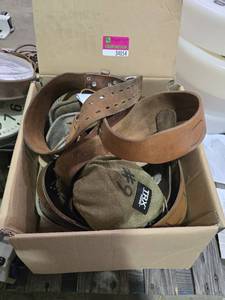 lot 34054 image: Assorted Lot Of Weight Training Belts And More