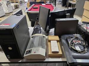lot 34058 image: Lot Of Elecronics W Monitors, HP Scan Jet, and More