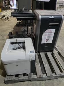 lot 34059 image: Fellows Model C220-C Shredder, HP Printer, and More
