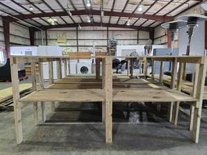 lot 34093 image: Homemade Wood Shelving