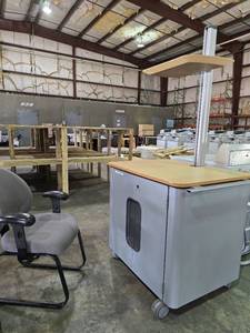 lot 34111 image: Mobile Media Cabinet, and Chair