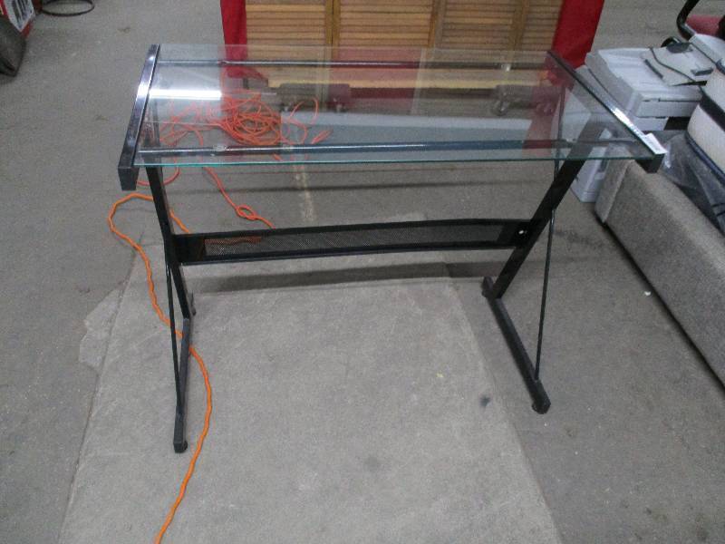 lot 542 image: Glass and Metal Desk
