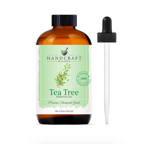 lot 3003 image: Hand craft blends, tea tree, essential oil 4 fluid ounces, with glass dropper
