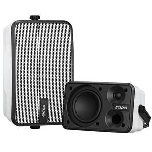 lot 1643 image: Inwa Outdoor Bluetooth Speakers, IPX5 Waterproof 400W Wall Mount Speaker, Powerful Bass IndoorOutdoor Sound System, Wireless Sync Up to 100 Speakers, Suitable for PatioPorchGazeboGarage(Pair) - Retail $119.98