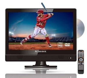 lot 1644 image: Audiobox 13 HDTV with Built-in DVD Player with HDMI, USB, Car Cord Adapter and Digital Noise Reduction, Compact TV Television RV, Camping, Outdoors - Retail $141.91