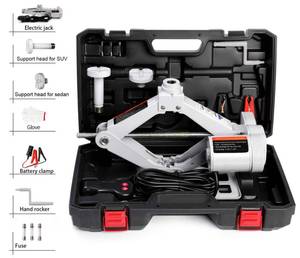 lot 1652 image: STANDTALL Electric Car Jack Car Floor Jack 3 Ton All-in-one Automatic 12v Scissor Lift Jack Car Repair Tool for Sedans and SUV
