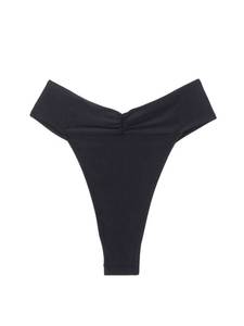 lot 91094 image: GORGLITTER Womens High Cut V Waisted Brazilian Beachwear Bikini Bottom Thong Swimwear Black Medium