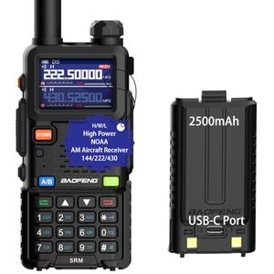 lot 91102 image: BAOFENG 5RM Ham Radio Handheld (Upgraded of UV-5R) Walkie Talkies Long Range NOAA Weather Receiver High Power Two Way Radio UV5R for Adults Camping Hunting Hiking, Frequency Copy, USB C Charger, 999CH
