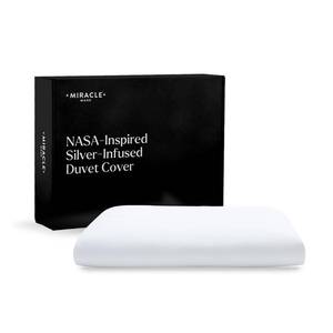 lot 91113 image: Miracle Made� Cooling Duvet Cover Stone, KingCali King - Lyocell Silver-Infused Pet Hair Resistant Protector for Insert Comforter-Compatible wMiracle Made Comforter - Retail $101.49