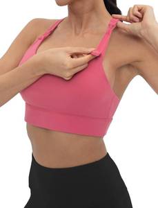 lot 91114 image: Foucome Nursing Bras for Breastfeeding Wirefree Racerback Maternity Sports Bra (Pink, M)