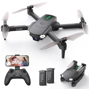 lot 91119 image: SOTAONE S400 Drone with Camera for Adults Kids, 1080P HD Foldable Mini Drones for Boys Girls, Remote Control Helicopter Toys Gifts with Auto-hovering, One Key Start, Self-spin, 3 Speeds, 2 Batteries